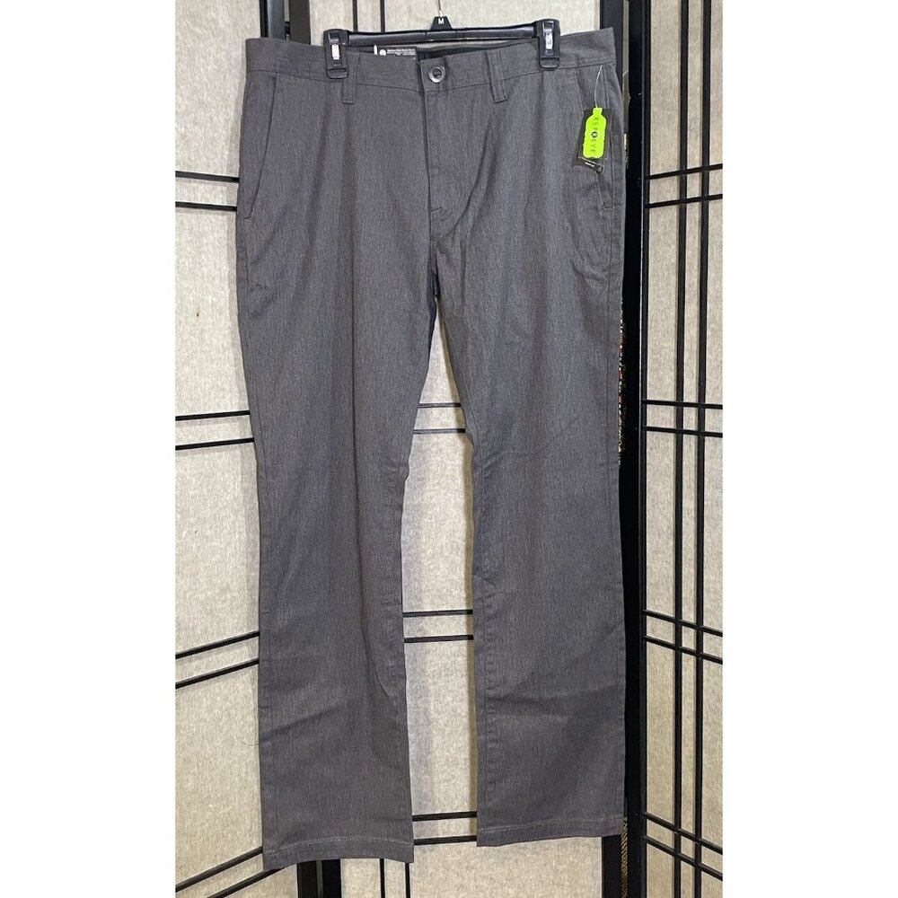 Volcom Frickin Modern Stretch Chino Pants Sz 36 X 32 Charcoal 16” Leg A1112306